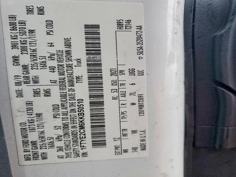 2019 FORD TRANSIT T-150 13