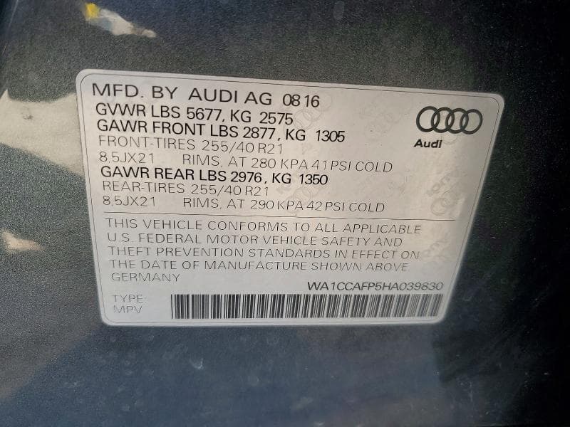 2017 AUDI SQ5 PREMIUM PLUS PREMIUM PLUS 14