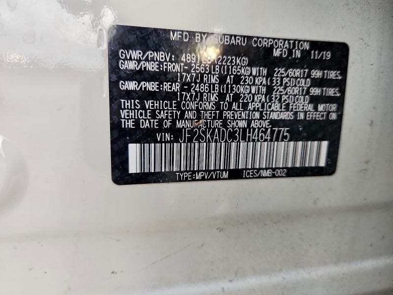 2020 SUBARU FORESTER 14