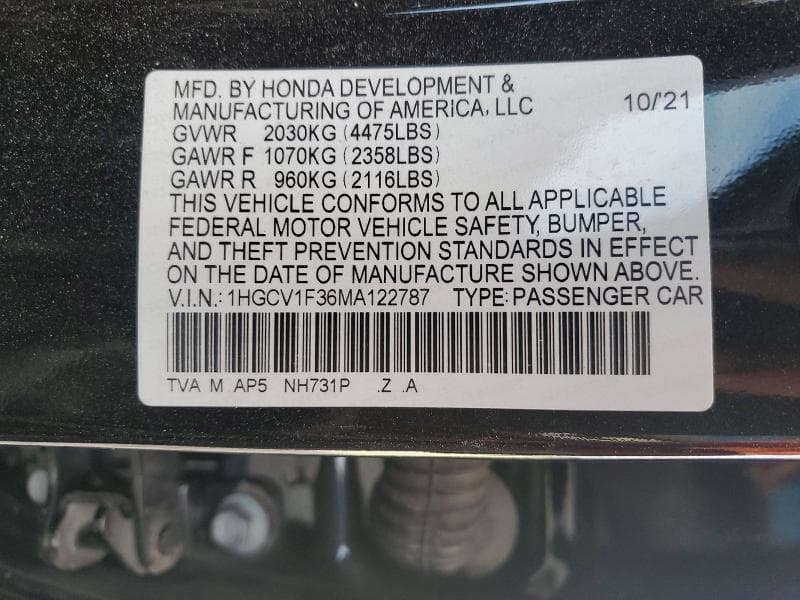 2021 HONDA ACCORD SPORT 12