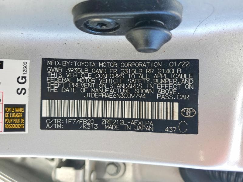 2022 TOYOTA COROLLA LE LE 13