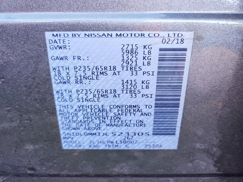 2018 INFINITI QX60 BASE BASE 13