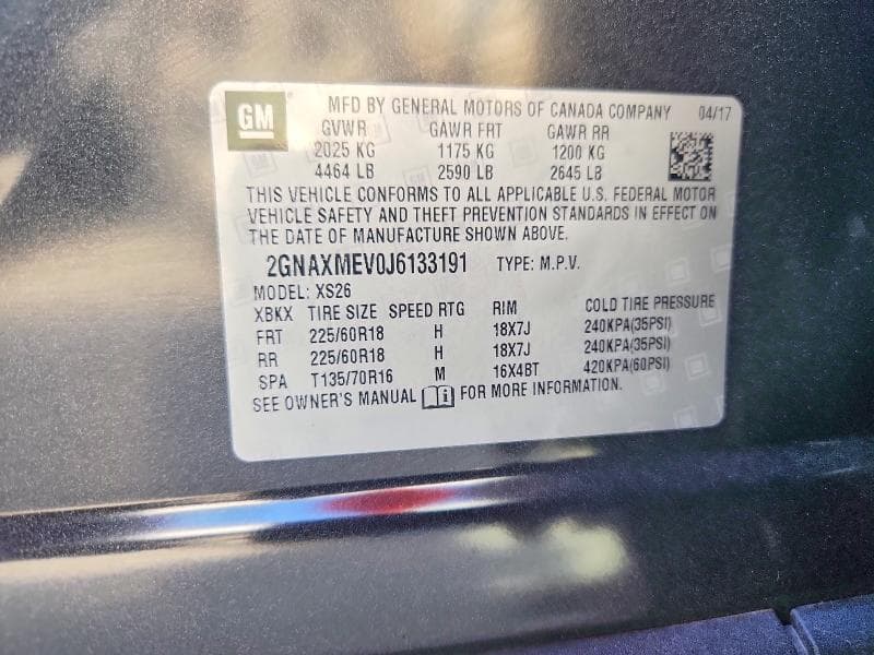 2018 CHEVROLET EQUINOX PREMIER PREMIER 13