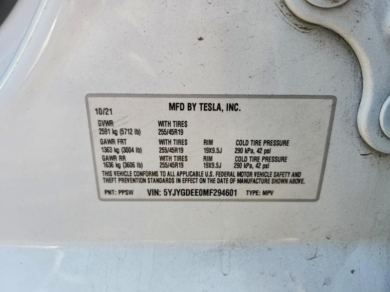 2021 TESLA MODEL Y 13