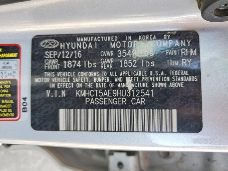 2017 HYUNDAI ACCENT SE SE 12