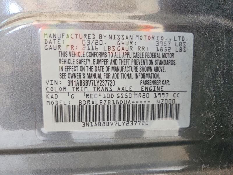 2020 NISSAN SENTRA S 12