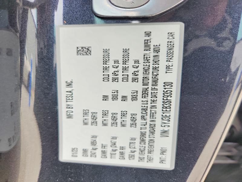 2025 TESLA MODEL 3 12