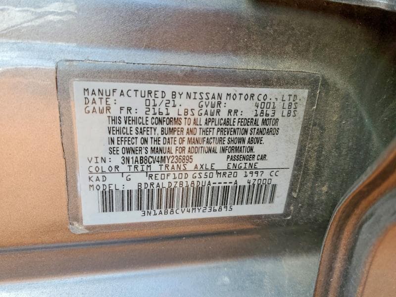 2021 NISSAN SENTRA SV 12