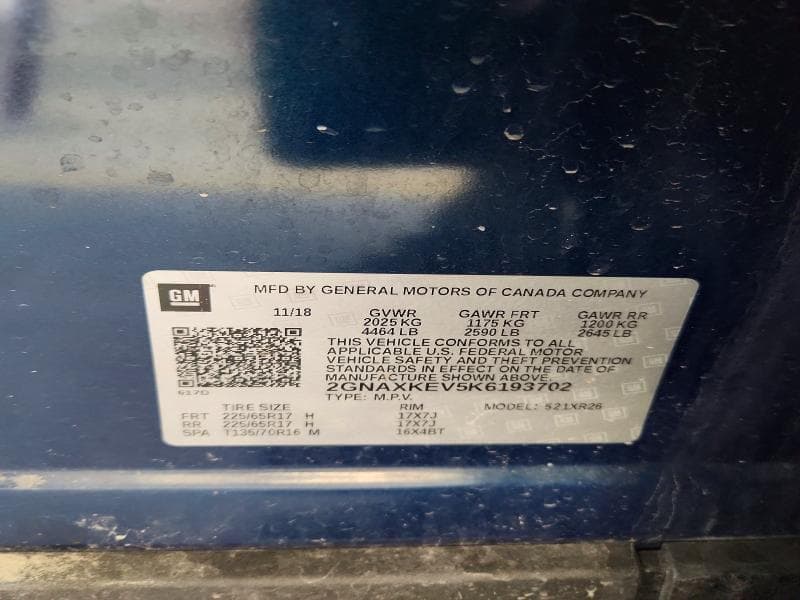 2019 CHEVROLET EQUINOX LT LT 15