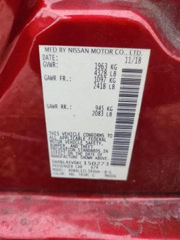 2019 NISSAN ALTIMA 2.5 SL 13
