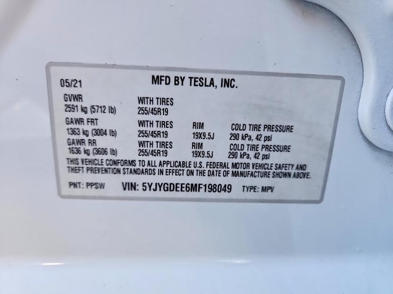 2021 TESLA MODEL Y 13