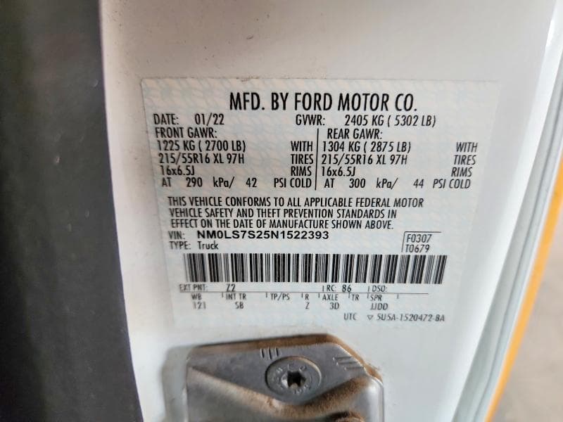2022 FORD TRANSIT CONNECT XL 14