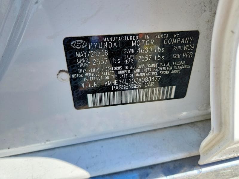 2018 HYUNDAI SONATA HYBRID LIMITED 12