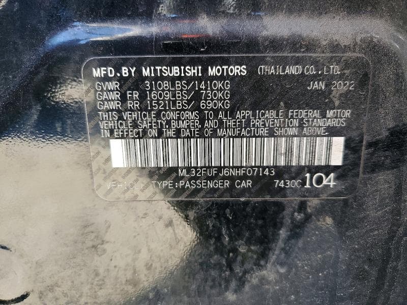 2022 MITSUBISHI MIRAGE G4 ES 12