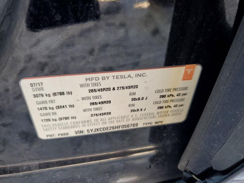 2017 TESLA MODEL X 12