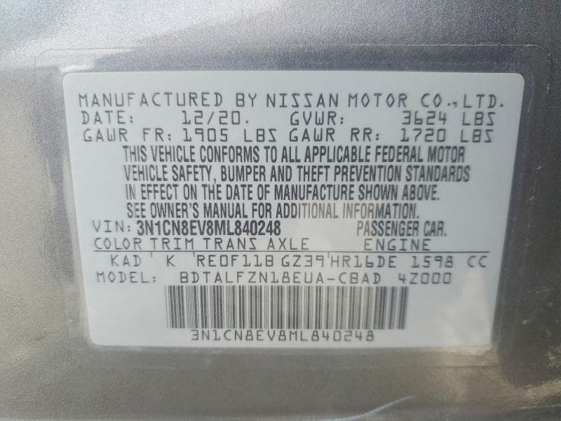 2021 NISSAN VERSA SV 13
