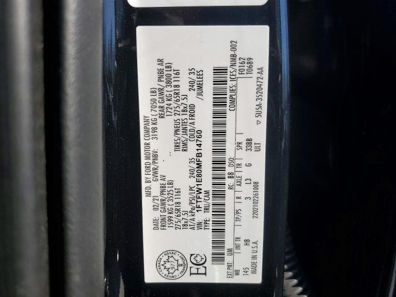 2021 FORD F150 SUPERCREW 13