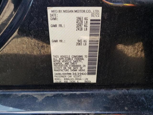 2021 NISSAN ALTIMA 12