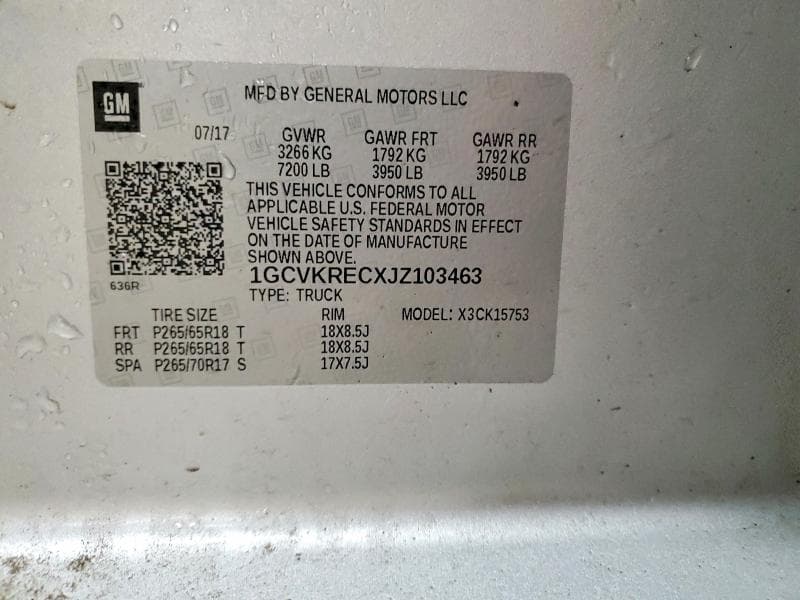 2018 CHEVROLET SILVERADO K1500 LT K1500 LT 12