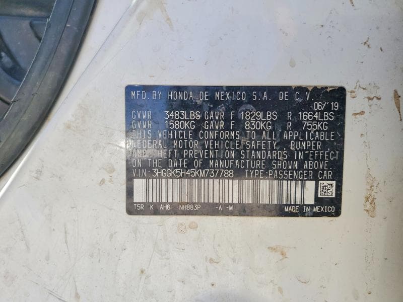 2019 HONDA FIT LX LX 13