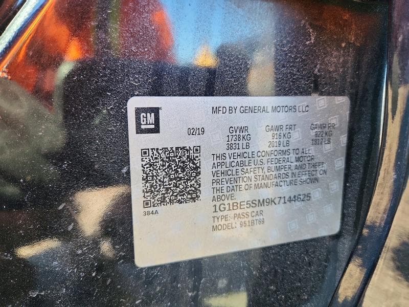 2019 CHEVROLET CRUZE LT LT 12