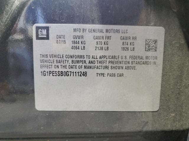 2016 CHEVROLET CRUZE LIMITED LT 12