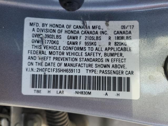 2017 HONDA CIVIC EX EX 12