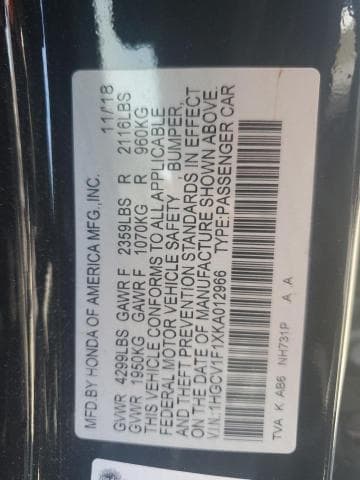 2019 HONDA ACCORD LX LX 13