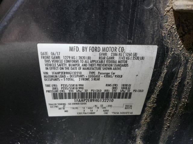 2017 FORD TAURUS SEL SEL 13