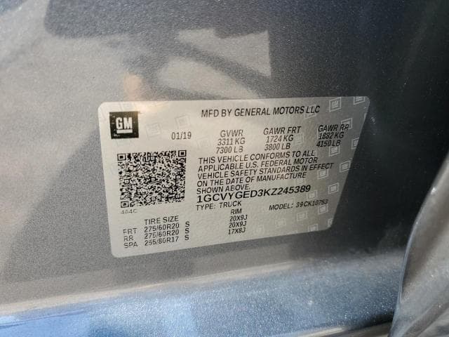 2019 CHEVROLET SILVERADO K1500 LTZ K1500 LTZ 12