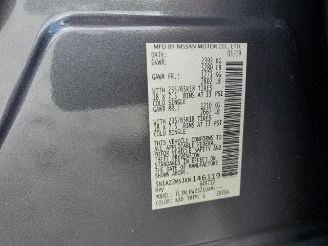 2019 NISSAN MURANO S S 14