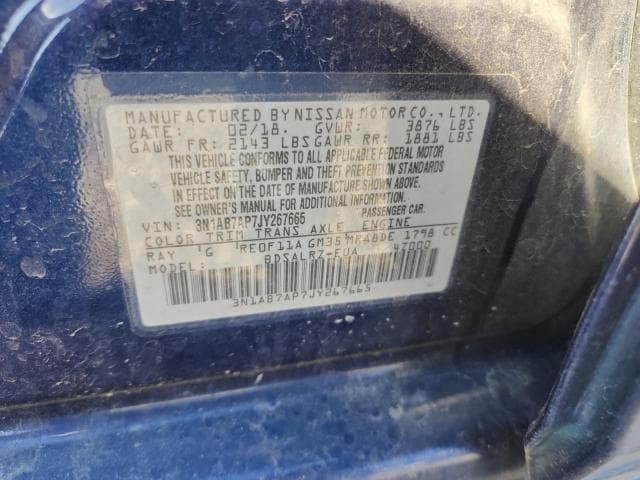 2018 NISSAN SENTRA S 12