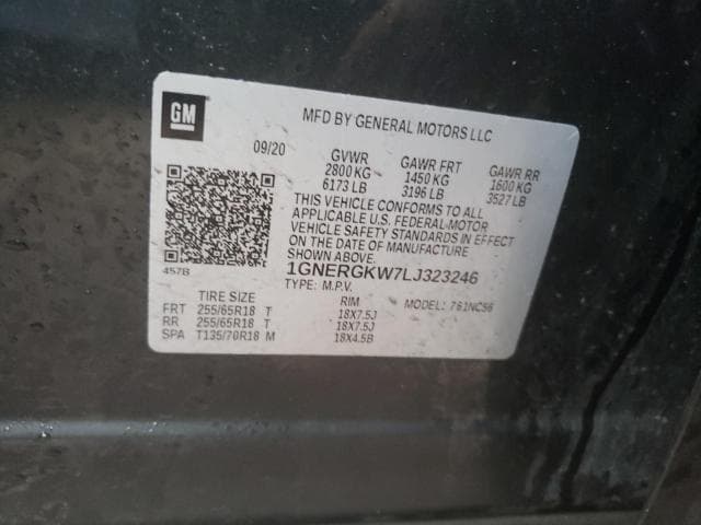 2020 CHEVROLET TRAVERSE LT LT 13