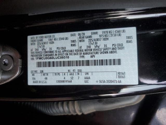 2020 FORD ESCAPE SE 14