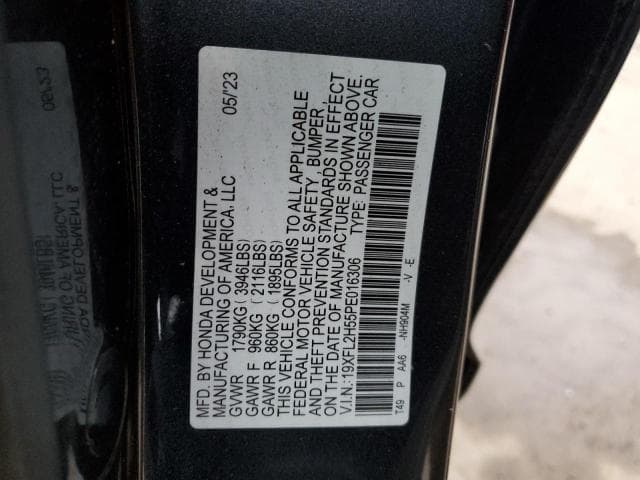 2023 HONDA CIVIC LX LX 12