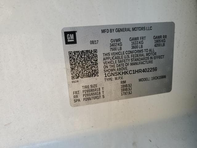 2017 CHEVROLET SUBURBAN K1500 LT K1500 LT 13