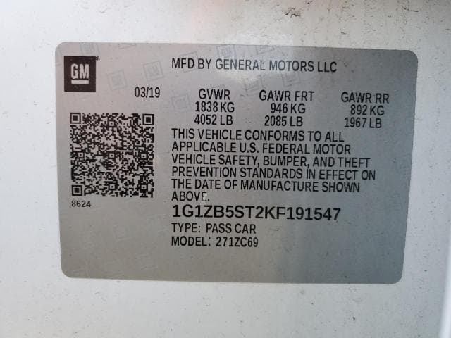 2019 CHEVROLET MALIBU LS LS 14