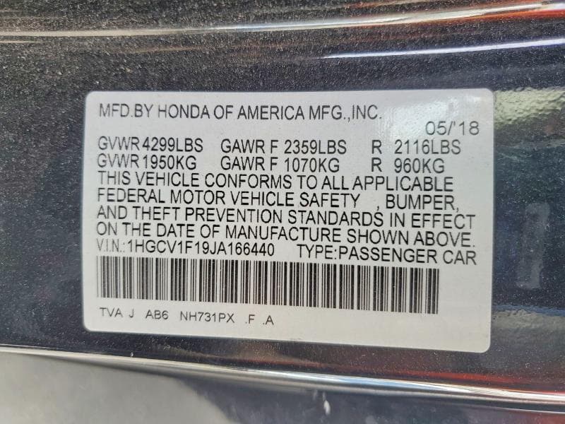 2018 HONDA ACCORD LX 13