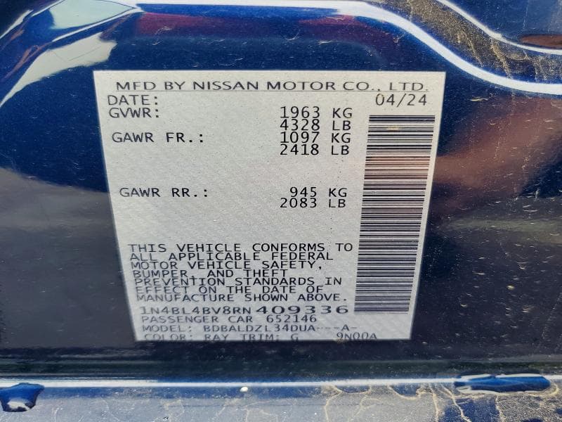 2024 NISSAN ALTIMA S 12