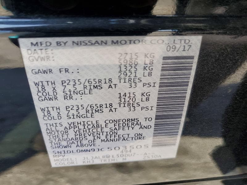 2018 INFINITI QX60 BASE BASE 13
