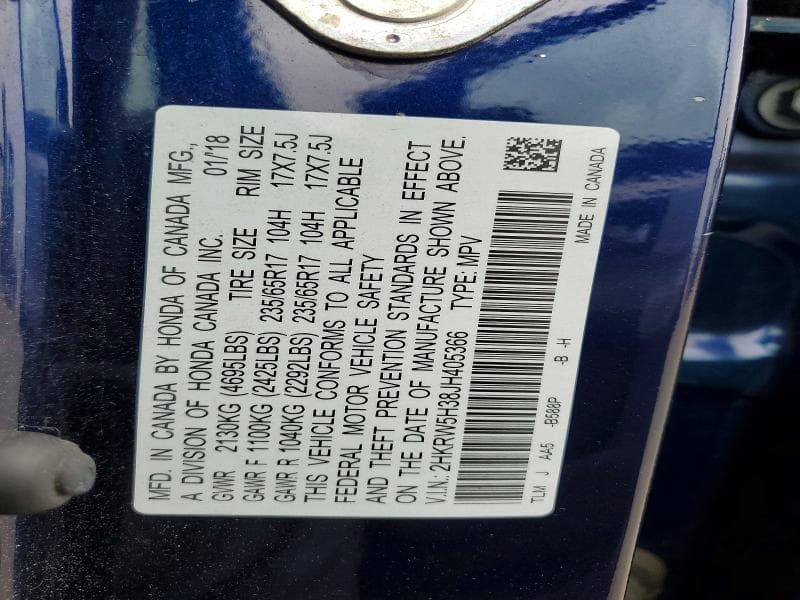 2018 HONDA CR-V LX 14