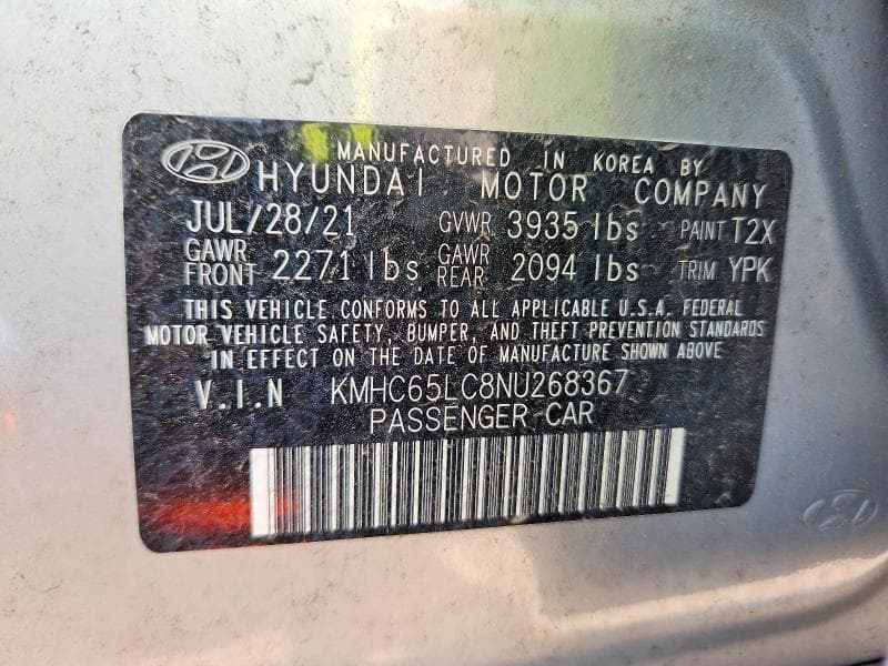 2022 HYUNDAI IONIQ BLUE BLUE 12