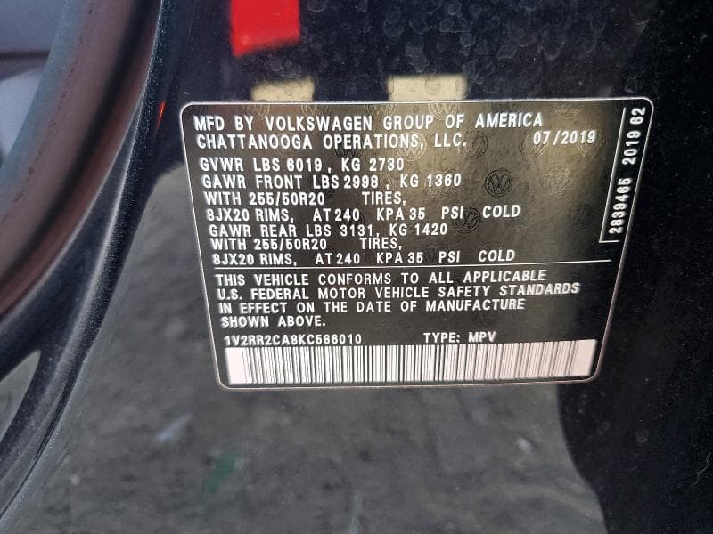 2019 VOLKSWAGEN ATLAS SEL 13