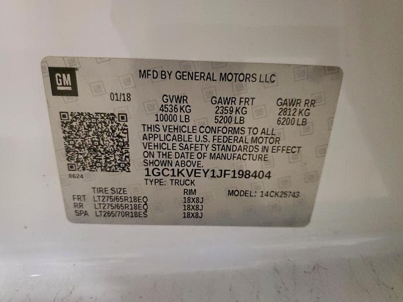 2018 CHEVROLET SILVERADO K2500 HEAVY DUTY LT K2500 HEAVY DUTY LT 12
