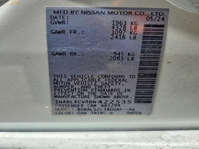 2024 NISSAN ALTIMA SR 13