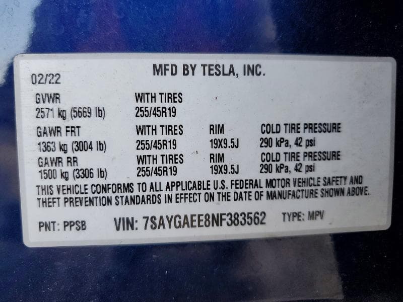 2022 TESLA MODEL Y 13