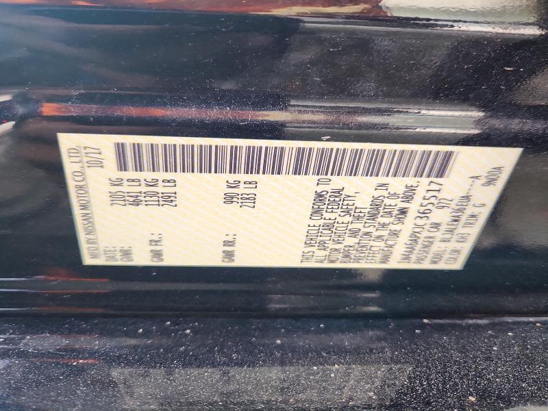 2018 NISSAN MAXIMA 3.5 SL 3.5 SL 12