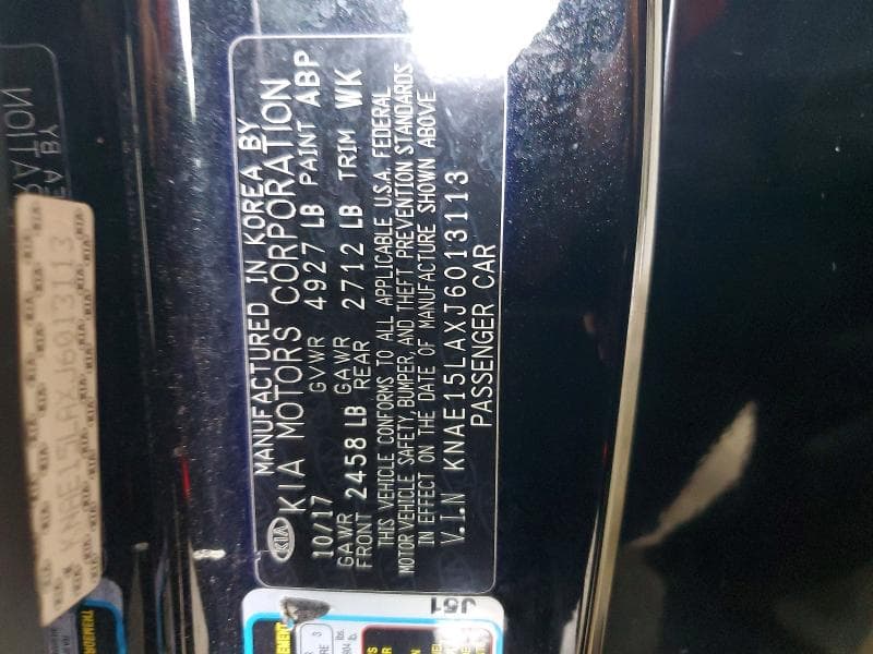 2018 KIA STINGER BASE BASE 12