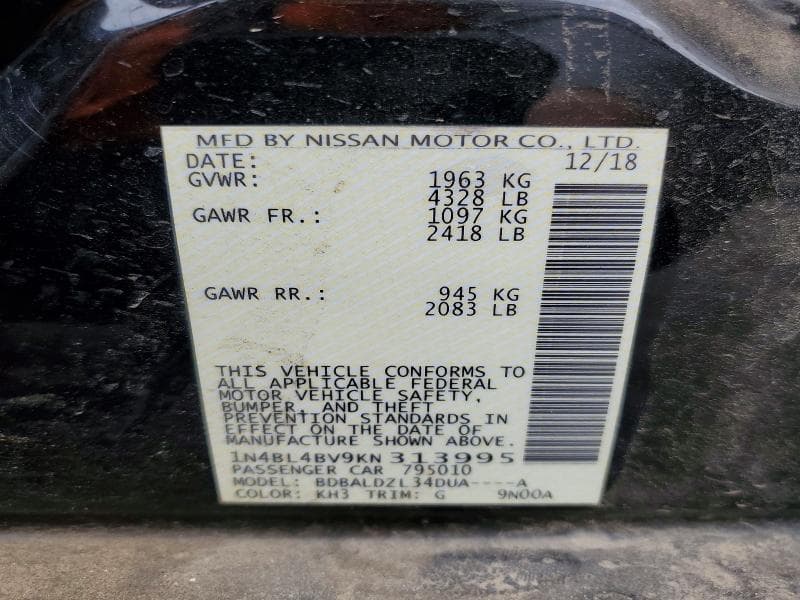 2019 NISSAN ALTIMA S 12