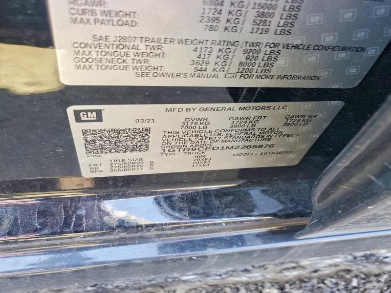 2021 GMC SIERRA K1500 ELEVATION 12